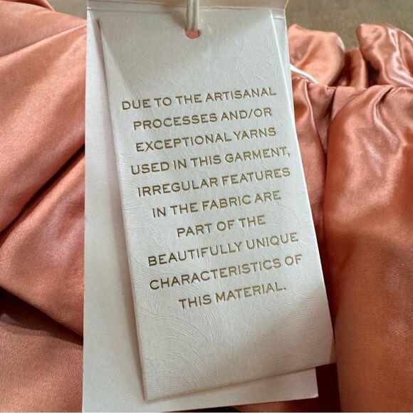 Ulla Johnson Metalic Satin Midi Dress 00 Copper Tulip Hem Off Shoulder New Money - Picture 15 of 16